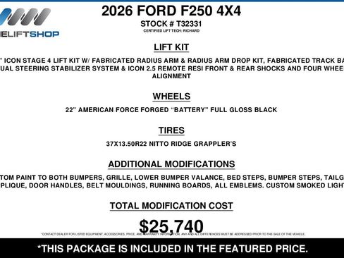 Used 2026 Ford F250 Lariat w/ Lariat Premium Package image 2