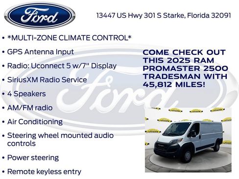 Used 2025 RAM ProMaster 2500 w/ Convenience Group FWD image 17