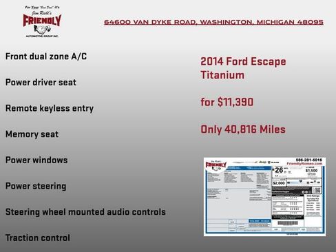 Used 2014 Ford Escape Titanium w/ Equipment Group 401A FWD image 4