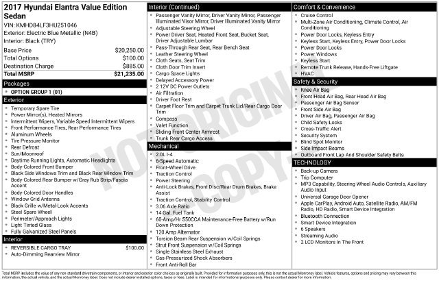Used 2017 Hyundai Elantra Value Edition FWD image 36