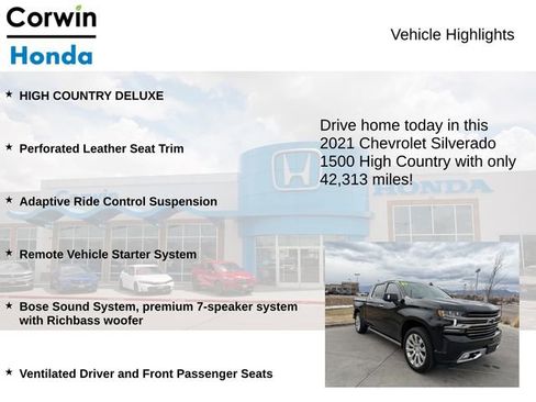 Used 2021 Chevrolet Silverado 1500 High Country image 7
