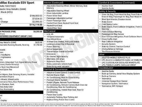 Certified 2025 Cadillac Escalade ESV Sport w/ LPO, ONYX Package AWD/4WD image 34
