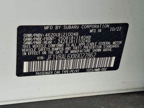 Certified 2022 Subaru WRX Limited image 28