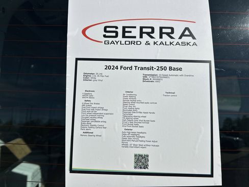 Certified 2024 Ford Transit 250 Low Roof AWD w/ Exterior Upgrade Package image 28
