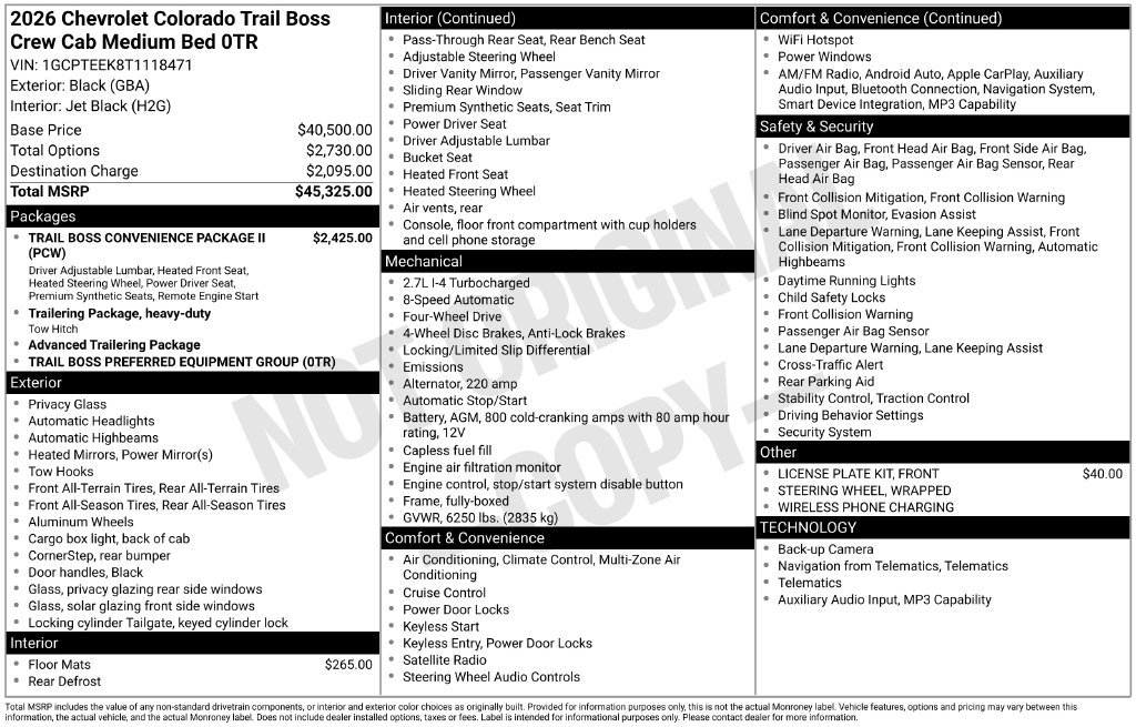 Used 2026 Chevrolet Colorado Trail Boss AWD/4WD image 38