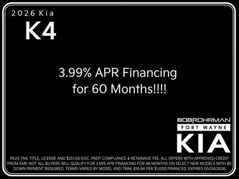 New 2026 Kia K4 EX image 4