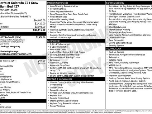 Used 2026 Chevrolet Colorado Z71 w/ Technology Package AWD/4WD image 45
