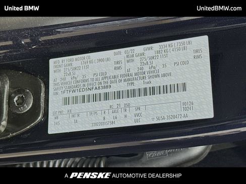 Used 2022 Ford F150 Limited AWD/4WD image 16
