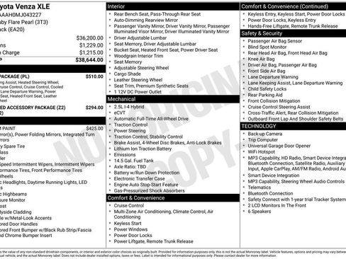 Used 2021 Toyota Venza XLE w/ Softex Package AWD/4WD image 43