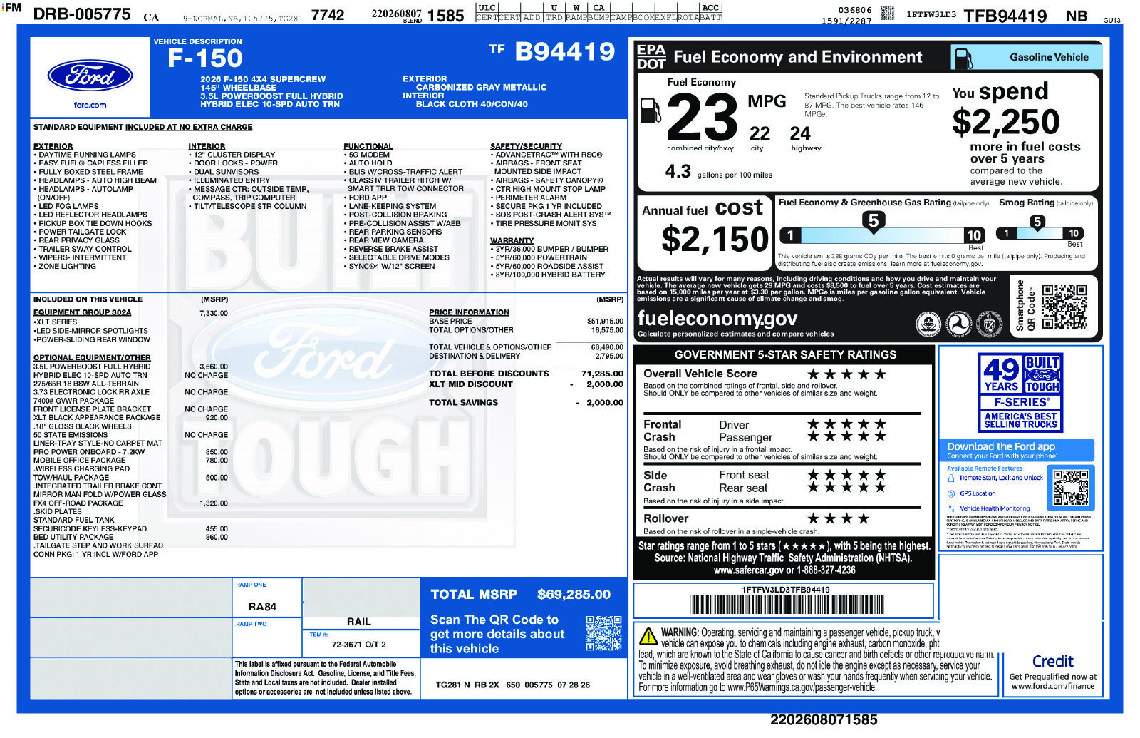 New 2026 Ford F150 XLT w/ Equipment Group 302A MID AWD/4WD image 10