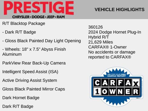 Used 2024 Dodge Hornet R/T w/ Tech Pack w/o Parking image 4