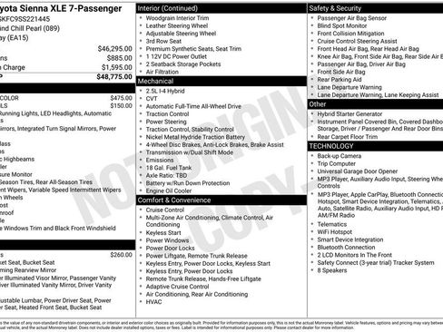 Used 2025 Toyota Sienna XLE AWD/4WD image 2