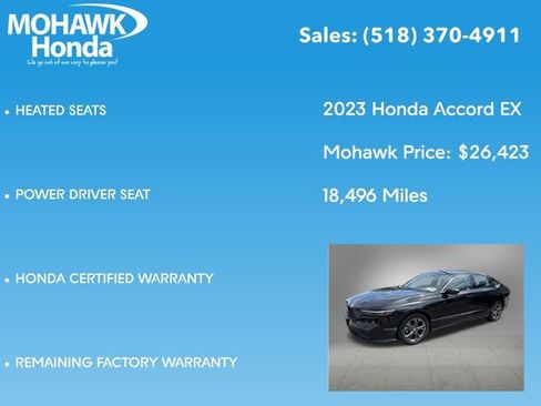 Certified 2023 Honda Accord EX image 6