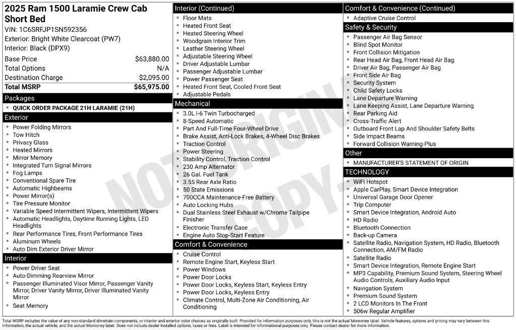 Used 2025 RAM 1500 Laramie AWD/4WD image 3