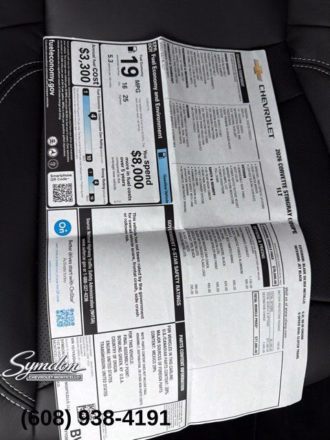 Used 2026 Chevrolet Corvette Stingray Coupe w/ Battery Protection Package RWD image 25