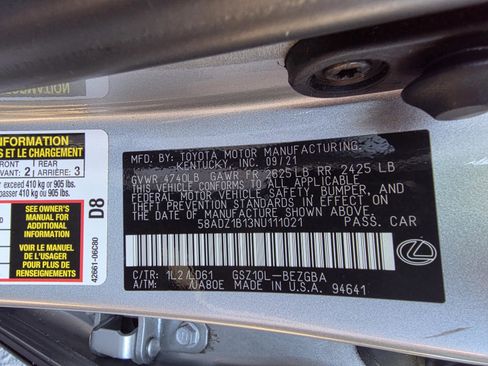 Certified 2022 Lexus ES 350 w/ Premium Package image 30