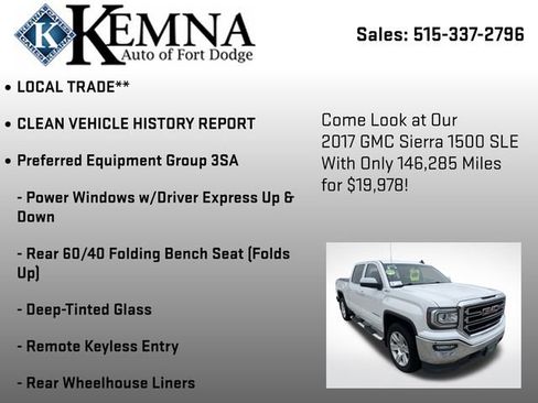 Used 2017 GMC Sierra 1500 SLE w/ SLE Value Package image 7