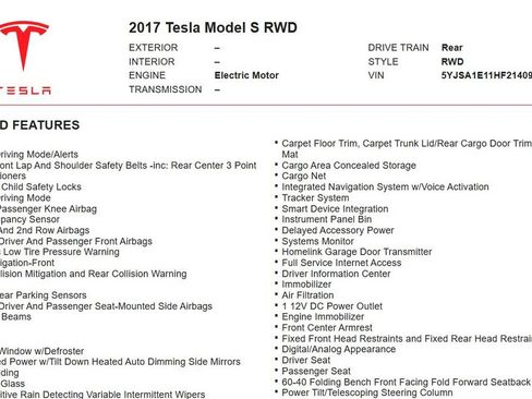 Used 2017 Tesla Model S 75 RWD image 18
