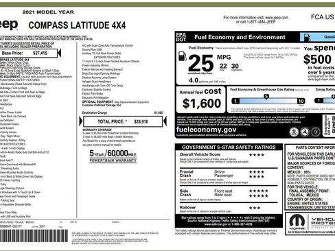 Used 2021 Jeep Compass Latitude image 1