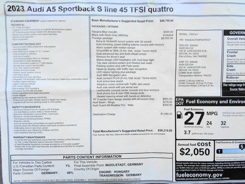 Used 2023 Audi A5 2.0T Prestige image 20