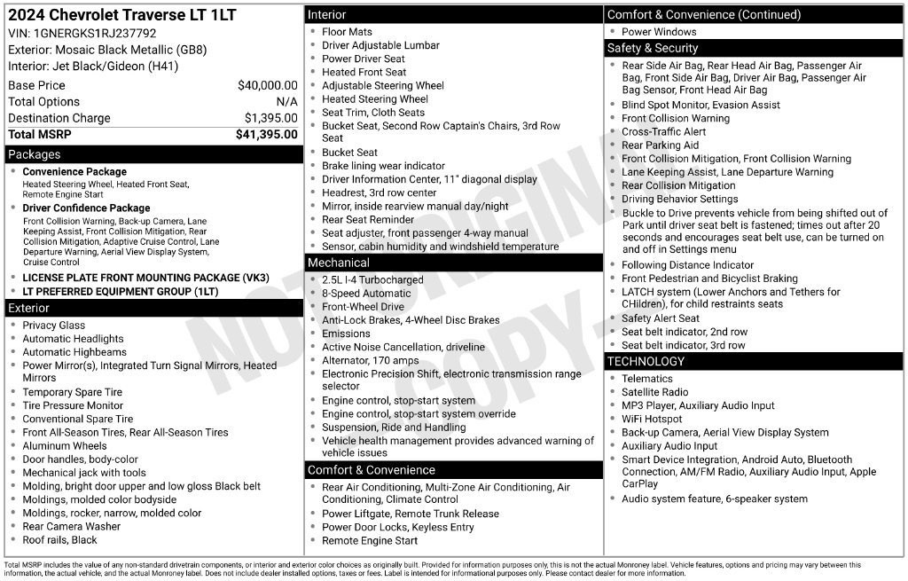 Used 2024 Chevrolet Traverse LT FWD image 49