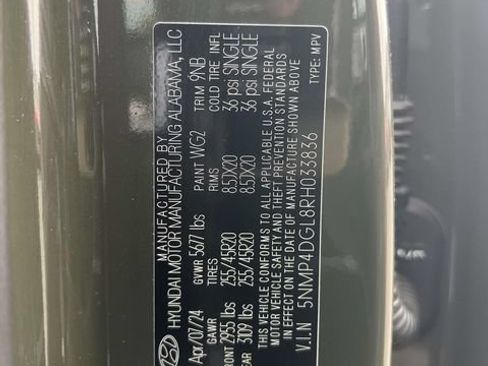 Certified 2024 Hyundai Santa Fe Limited AWD/4WD image 21
