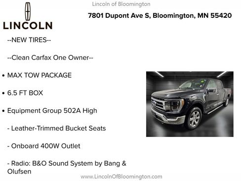 Used 2022 Ford F150 Lariat w/ Equipment Group 502A High image 5