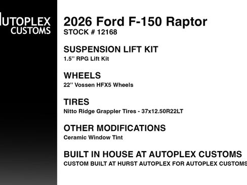 Used 2026 Ford F150 Raptor w/ Equipment Group 803A Raptor R AWD/4WD image 2