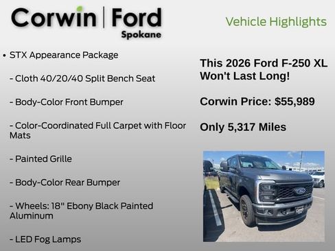 Used 2026 Ford F250 XL w/ STX Appearance Package AWD/4WD image 6