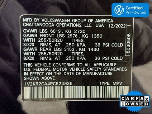 Certified 2023 Volkswagen Atlas SE w/ Panoramic Sunroof Package AWD/4WD image 34