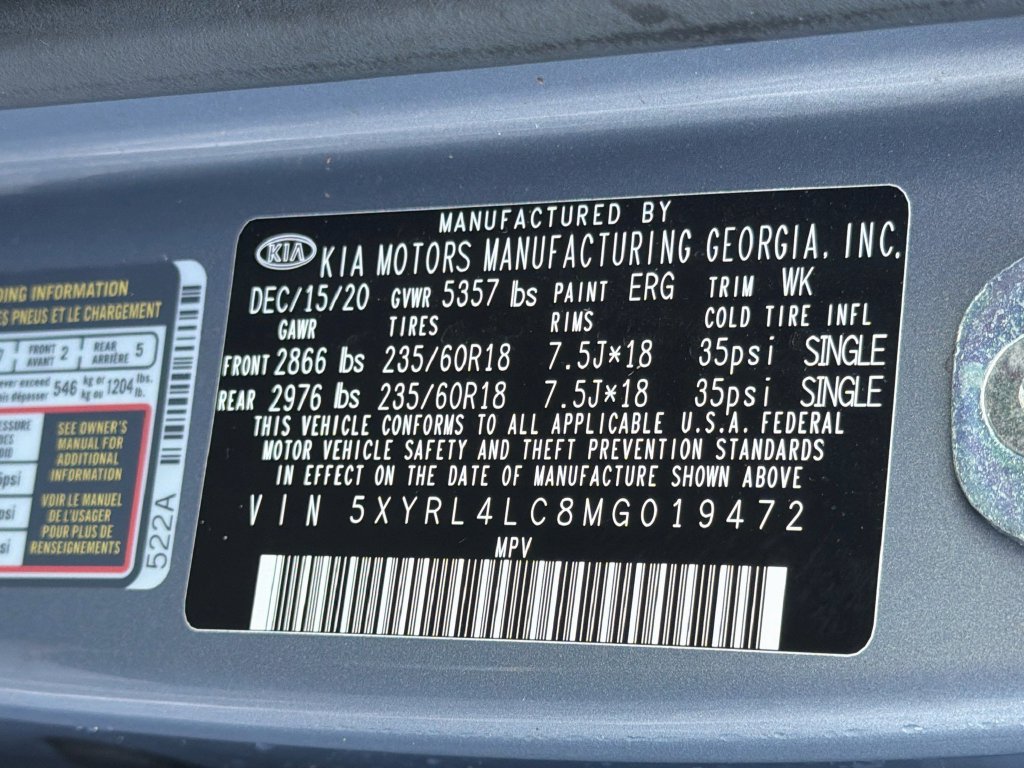 Used 2021 Kia Sorento S w/ Panoramic Sunroof Package FWD image 44