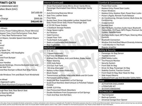 Used 2017 INFINITI QX70 AWD image 24