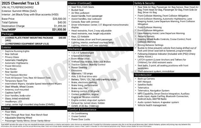 Used 2025 Chevrolet Trax LS FWD image 10