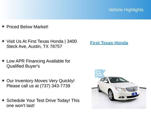 Used 2010 Buick LaCrosse CXL w/ Luxury Package image 10