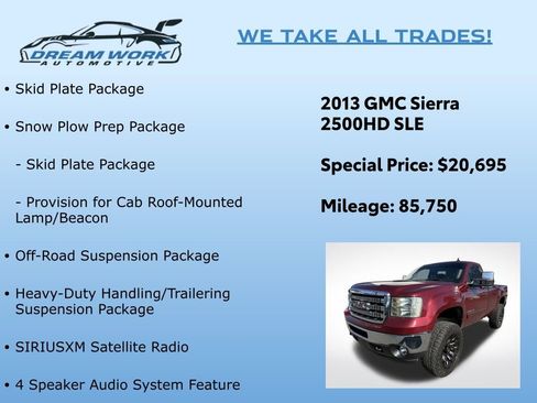 Used 2013 GMC Sierra 2500 SLE w/ Suspension Package, Off-Road image 2