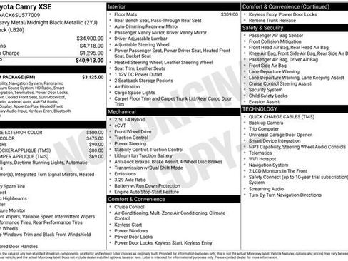 Used 2025 Toyota Camry XSE w/ Premium Package FWD image 33