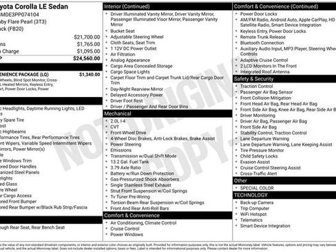 Used 2023 Toyota Corolla LE w/ LE Convenience Package image 11