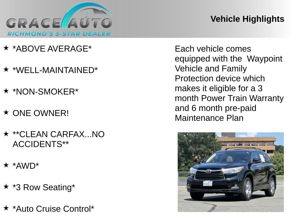 Used 2015 Toyota Highlander Limited Platinum AWD/4WD image 2