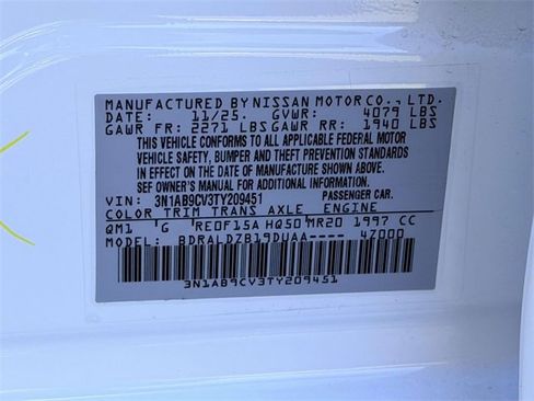 New 2026 Nissan Sentra SV w/ Floor Mat Package image 24