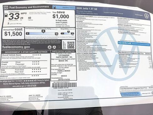 New 2026 Volkswagen Jetta SE image 15