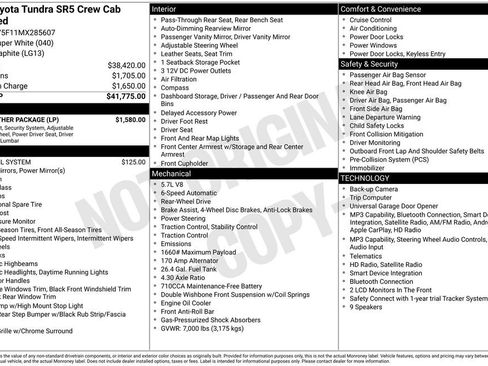 Used 2021 Toyota Tundra SR5 w/ SR5 Leather Package RWD image 8