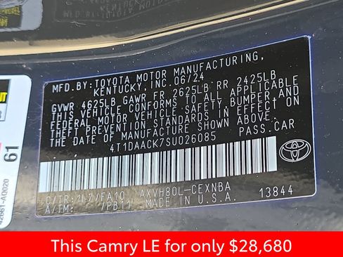 Used 2025 Toyota Camry LE w/ Convenience Package FWD image 40