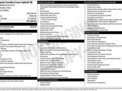 Used 2023 Toyota Corolla Cross AWD Hybrid w/ Moonroof Package image 38