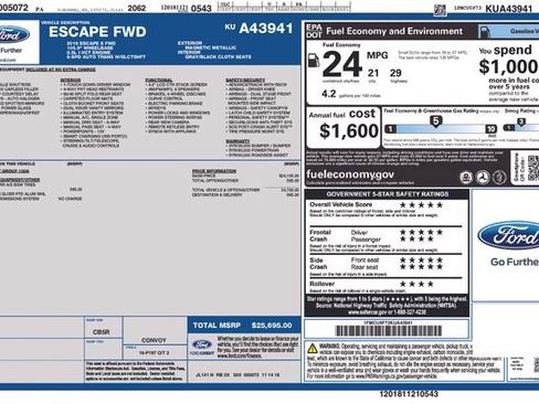 Used 2019 Ford Escape S FWD image 20