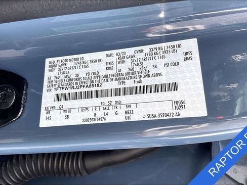 Used 2023 Ford F150 Raptor w/ Equipment Group 802A Raptor R AWD/4WD image 33