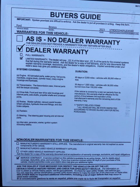 Used 2023 Ford Bronco Big Bend w/ Sasquatch Package AWD/4WD image 42