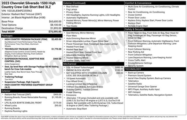 Used 2023 Chevrolet Silverado 1500 High Country w/ High Country Premium Package AWD/4WD image 39