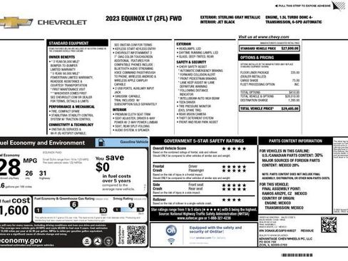 Used 2023 Chevrolet Equinox LT w/ LPO, Floor Liner Package FWD image 3