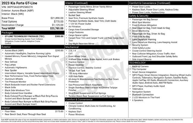 Used 2023 Kia Forte GT-Line w/ GT-Line Technology Package FWD image 49