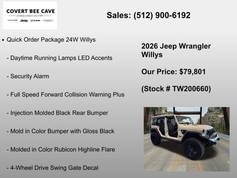 New 2026 Jeep Wrangler Unlimited Sport AWD/4WD image 18
